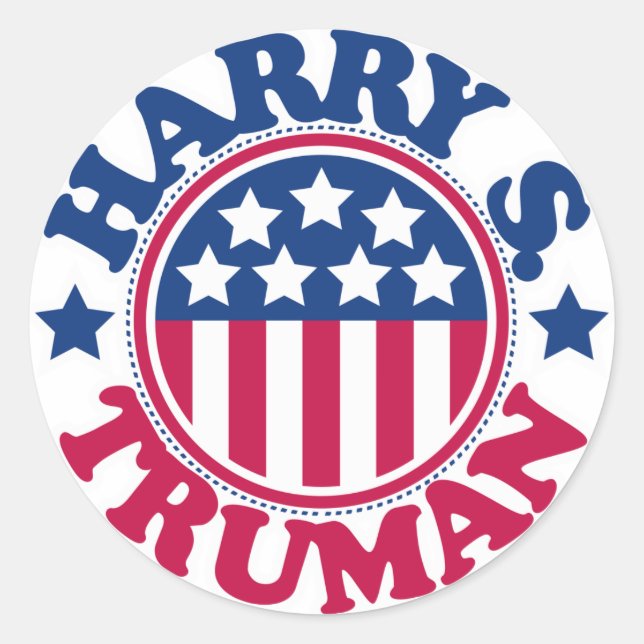 US President Harry S Truman Classic Round Sticker (Front)