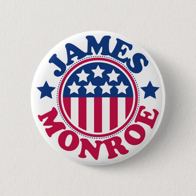 US President James Monroe 6 Cm Round Badge (Front)