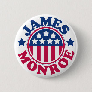 US President James Monroe 6 Cm Round Badge