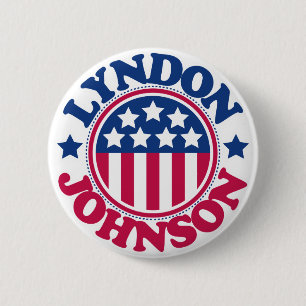 US President Lyndon Johnson 6 Cm Round Badge