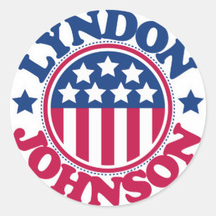 US President Lyndon Johnson Classic Round Sticker