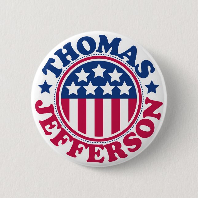 US President Thomas Jefferson 6 Cm Round Badge (Front)