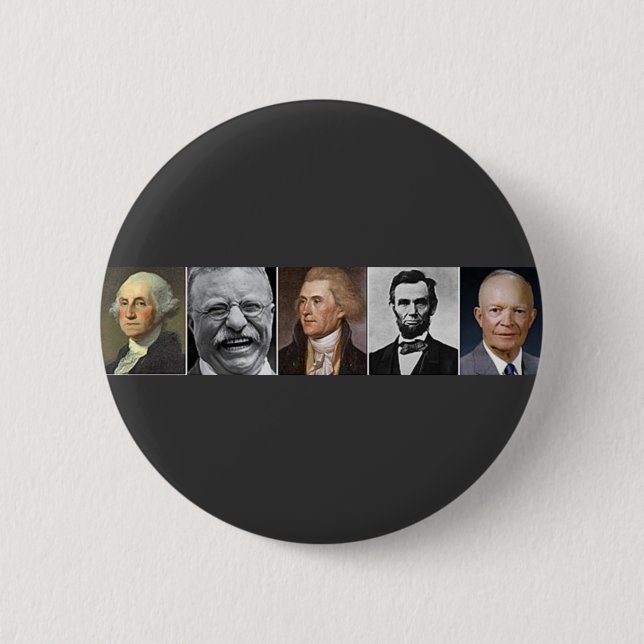 US Presidents 6 Cm Round Badge (Front)