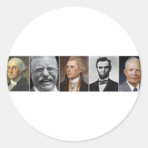 US Presidents Classic Round Sticker