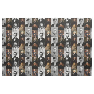 US Presidents Plus Hamilton and Franklin History Fabric