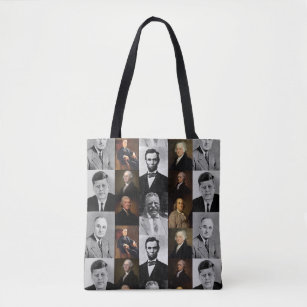 US Presidents Plus Hamilton and Franklin History Tote Bag