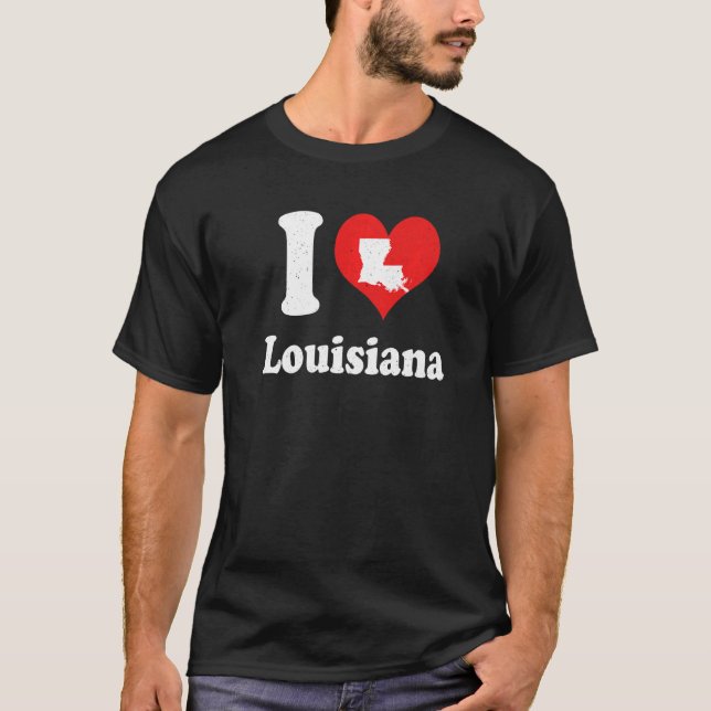 US Proud Citizen America Love State I Heart Louisi T-Shirt (Front)