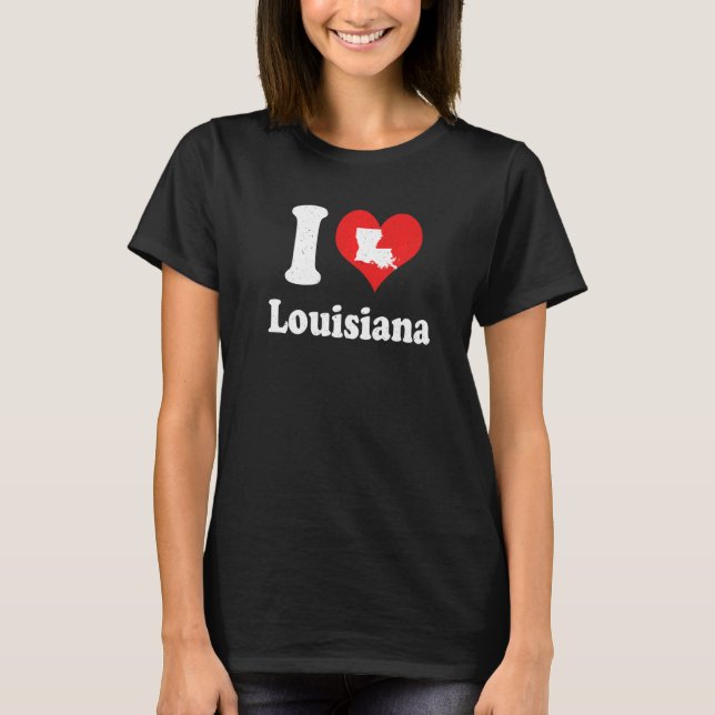 US Proud Citizen America Love State I Heart Louisi T-Shirt (Front)