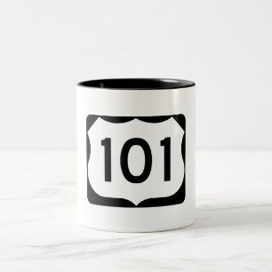 US Route 101 Sign Two-Tone Coffee Mug