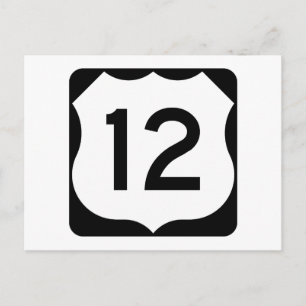 US Route 12 Sign Postcard