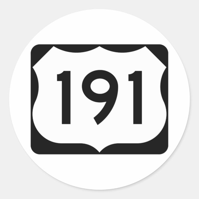 US Route 191 Sign Classic Round Sticker (Front)