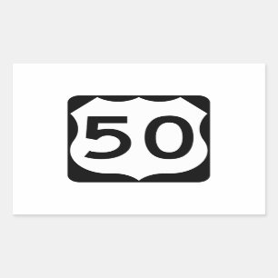 US Route 50 Sign Rectangular Sticker