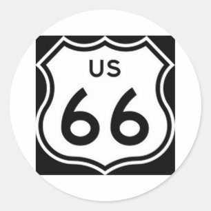 US Route 66 Sign Classic Round Sticker