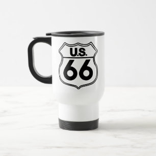 US Route 66 White Travel Mug