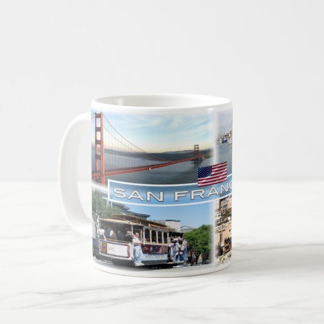 US San Francisco - Golden Gate Bridge - Cable Car. Coffee Mug (Front Left)