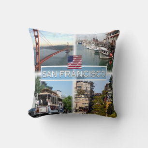 US San Francisco - Golden Gate Bridge - Cable Car. Cushion