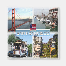 US San Francisco - Golden Gate Bridge - Cable Car. Magnet