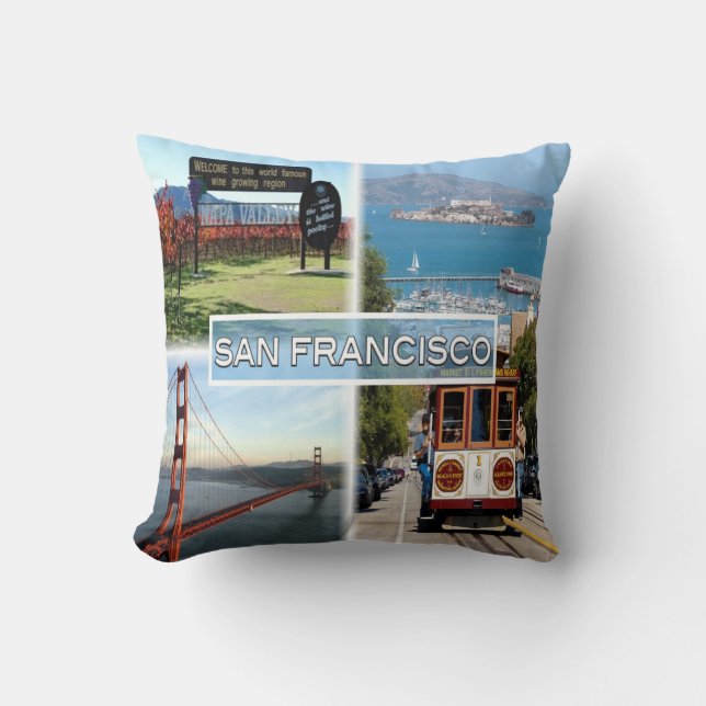 US San Francisco - Napa Valley Golden Gate Bridge Cushion (Front)