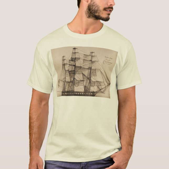 US Ships Constellation sailplan T-Shirt (Front)