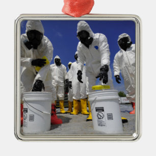 US Soldiers from the 457th Chemical Battalion Metal Tree Decoration