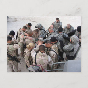 US Soldiers Praying - Customised Postcard