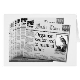 (US sp.) Funny blank card for busy  organists