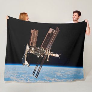 US SPACE SHUTTLE ENDEAVOUR and ISS Fleece Blanket