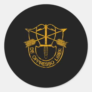 Us Special Forces Veteran Logo Patriotic - De Oppr Classic Round Sticker