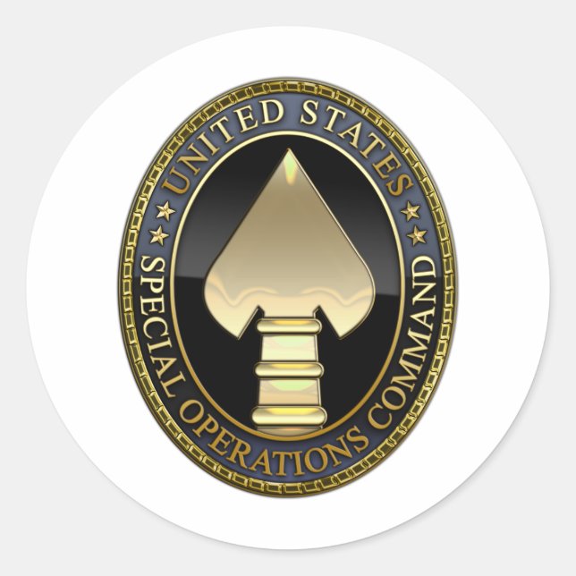 US Special Operations Command Classic Round Sticker (Front)