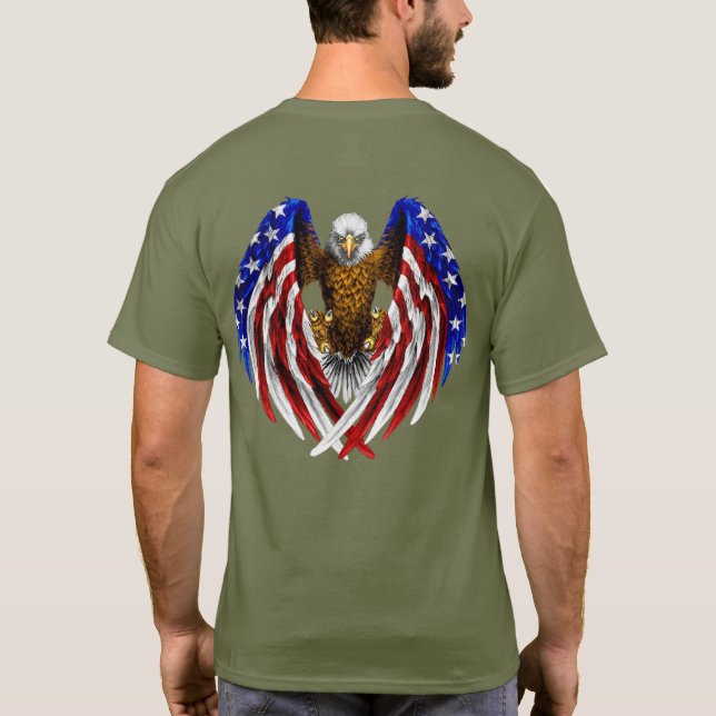 US Spyder Ryders - Eagle Flag Logo Back T-Shirt (Back)
