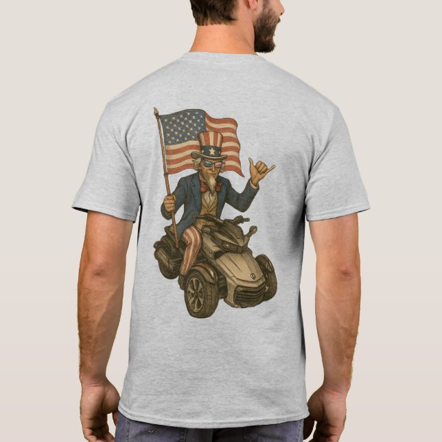 US Spyder Ryders - Spyder Uncle Sam Flag 2S T-Shirt (Back)