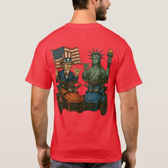 US Spyder Ryders - Spyder Uncle Sam & Liberty 2S T-Shirt (Back)