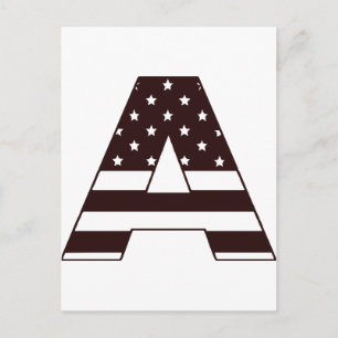 US stars stripes Letter A Postcard