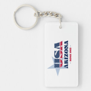 US State Arizona Monogram Acrylic Keychain