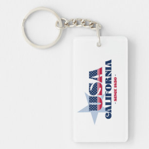 US State California Monogram Acrylic Keychain