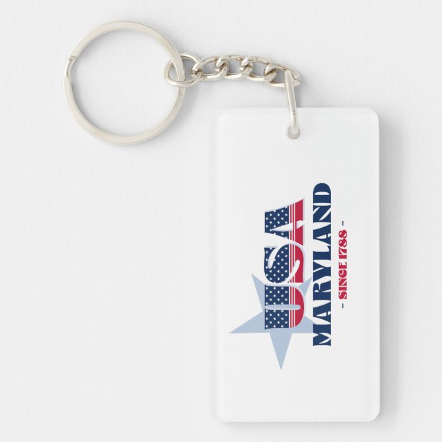 US State Maryland Monogram Acrylic Keychain (Front)
