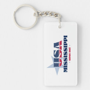 US State Mississippi Monogram Acrylic Keychain