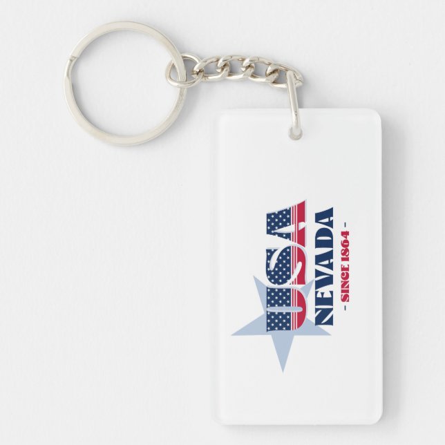 US State Nevada Monogram Acrylic Keychain (Front)