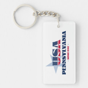 US State Pennsylvania Monogram Acrylic Keychain