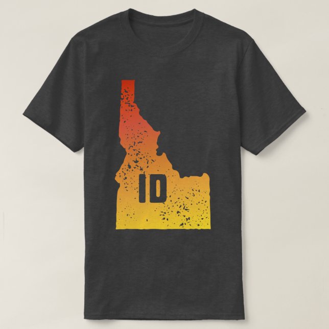 US state pride Stamp map of Idaho ID letters cut o T-Shirt (Design Front)