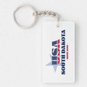 US State South Dakota Monogram Acrylic Keychain