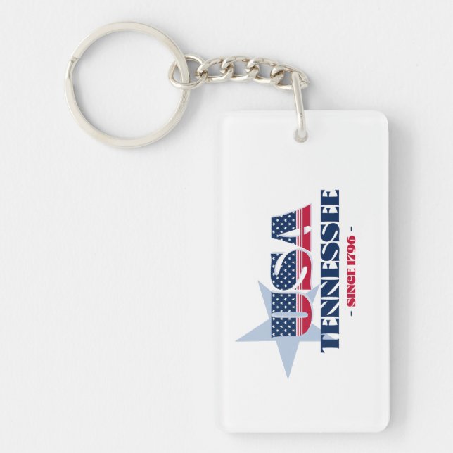 US State Tennessee Monogram Acrylic Keychain (Front)