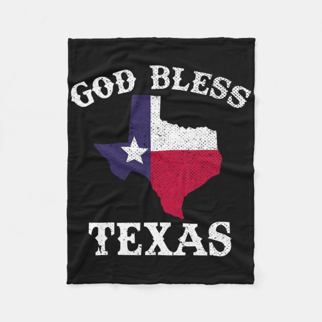 Us State Texas Flag Texan God Bless Texas  Fleece Blanket (Front)