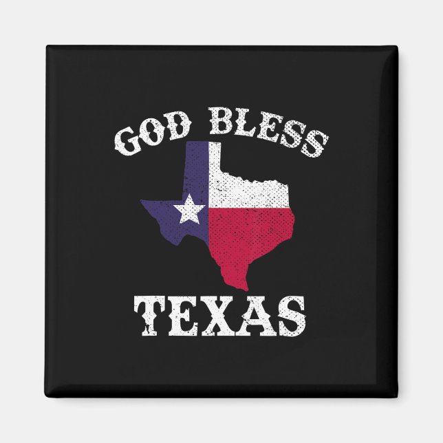 Us State Texas Flag Texan God Bless Texas  Magnet (Front)