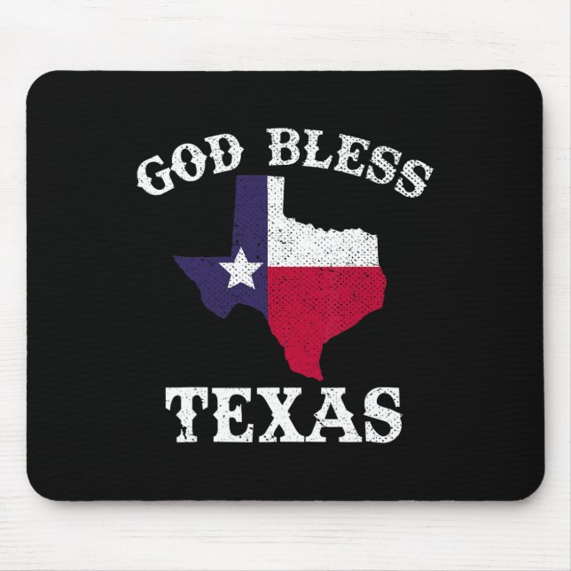 Us State Texas Flag Texan God Bless Texas  Mouse Pad (Front)