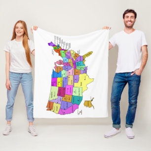Us States labelled with capitals Fleece Blanket