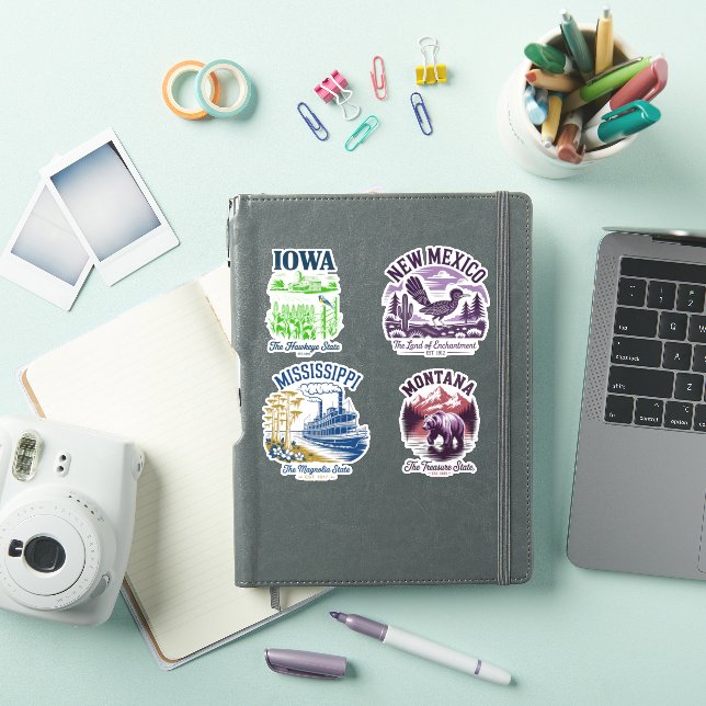 US States Travel Sticker Pack 1 (iPad Cover)