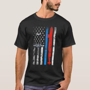 US Submarine Silent Service Veteran American Flag  T-Shirt