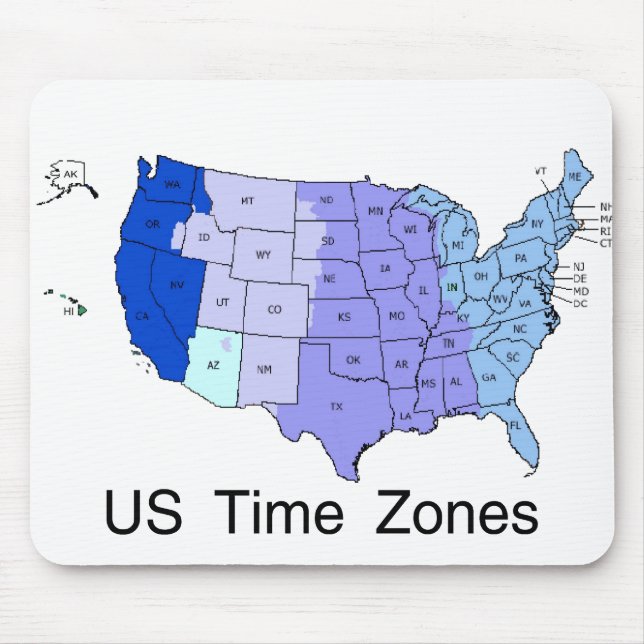 US Time Zones Mouse Pad (Front)