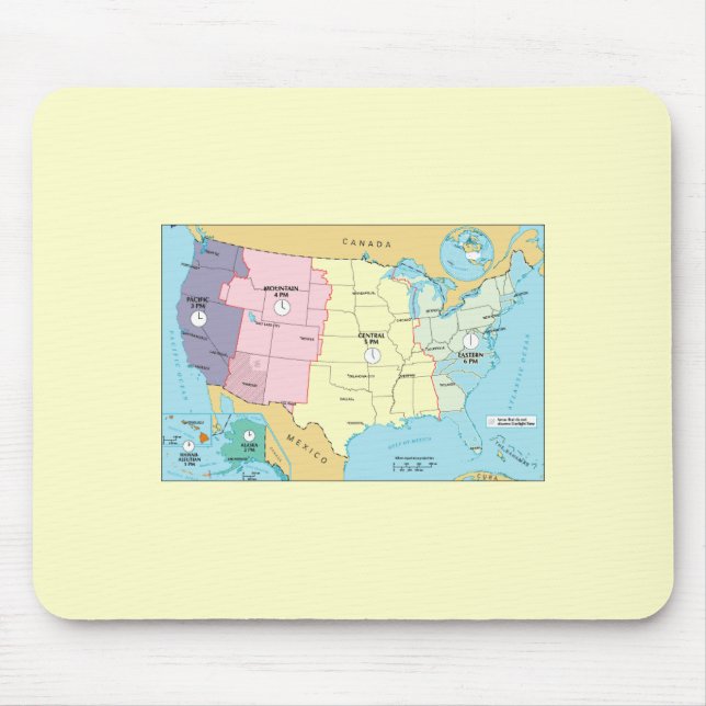 US Time Zones Mouse Pad (Front)